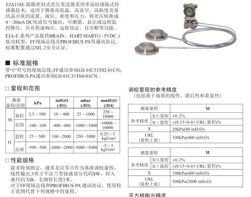 横河川仪EJA118E妖精视频在线免费观看适用范围？如何选择类型？